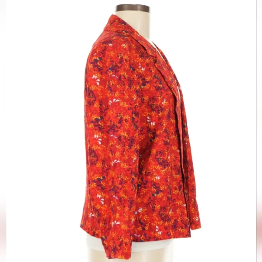 VILA Clothes Red Floral Blazer Jacket EU 38 / US 8 - Picture 6 of 11